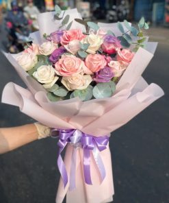Bó hoa hồng màu tím đáng yêu - SSBHSN4
