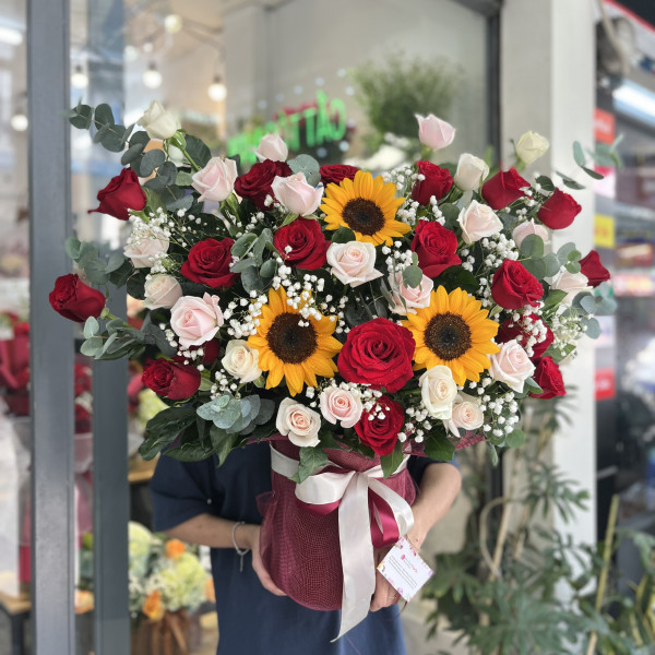 Lẵng hoa mừng khai trương màu đỏ - SSLHKT20